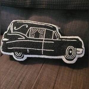 Hearse beaded pillow Halloween goth psychobilly deathrock flower car classic